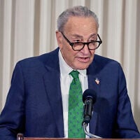 US Senate Minority Leader Chuck Schumer, Democrat of New York, speaks at a news conference on anti-corruption, at the National Press Club, July 30, 2026, in Washington. (AP Photo/Mariam Zuhaib)