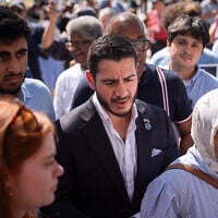 Abdul El-Sayed departs following a news conference at the Spirit of Detroit shortly after winning the Democratic nomination for US Senate in Michigan, August 5, 2026, in Detroit. (AP Photo/Julia Demaree Nikhinson)