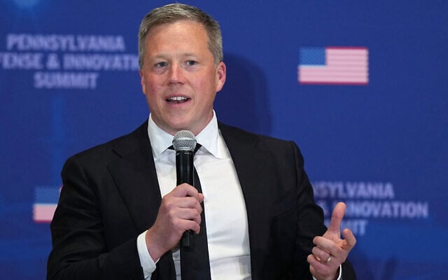 Army Secretary Dan Driscoll speaks at the United States Army War College in Carlisle, Pennsylvania, during the Pennsylvania Defense and Innovation Summit, July 15, 2026. (AP Photo/Matt Rourke)