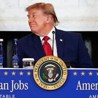 US President Donald Trump speaks during a roundtable on the American mining industry, at the US State Department in Washington on August 7, 2026. (AP Photo/Julia Demaree Nikhinson)