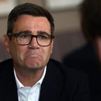 Britain’s Prime Minister Andy Burnham reacts as he meets with local business owners and guests during a visit to The Hub Cafe in Ilkeston, Derbyshire, England, August 11, 2026. (Toby Shepheard/Pool Photo via AP)