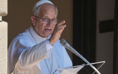 Pope Leo XIV delivers the Angelus noon prayer in Castel Gandolfo, Italy, August 16, 2026. (AP Photo/Gregorio Borgia) Pope Leo XIV delivers the Angelus noon prayer in Castel Gandolfo, Italy, August 16, 2026. (AP Photo/Gregorio Borgia)