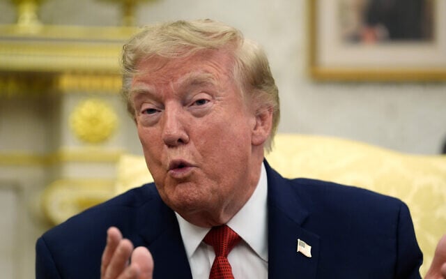 US President Donald Trump speaks in the Oval Office of the White House, August 17, 2026, in Washington. (AP Photo/Manuel Balce Ceneta)