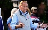 Republican nominee for US Senate Mike Rogers speaks during a campaign event August 20, 2026, in Detroit. (AP Photo/Paul Sancya)