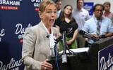 Sen. Darline Graham, R-S.C., speaks at a news conference a day ahead of the special GOP Senate runoff to replace her brother, the late Sen. Lindsey Graham, R-S.C., August 24, 2026, in Columbia, S.C. (AP Photo/Meg Kinnard)
