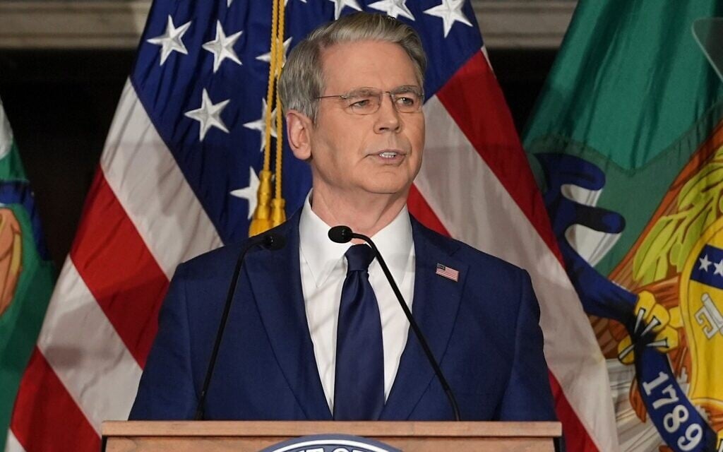 US Treasury Secretary Scott Bessent speaks at a news conference, August 24, 2026, at the Treasury Department in Washington. (AP Photo/Julia Demaree Nikhinson)