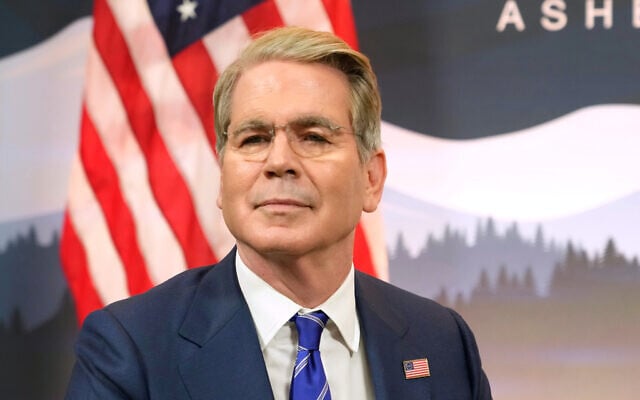 US Treasury Secretary Scott Bessent speaks during an interview with the Associated Press in Asheville, North Carolina, August 30, 2026. (AP Photo/Gerald Herbert)