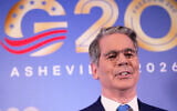 US Treasury Secretary Scott Bessent arrives for the G20 Finance Ministerial in Asheville, North Carolina, August 31, 2026. (AP Photo/Gerald Herbert)