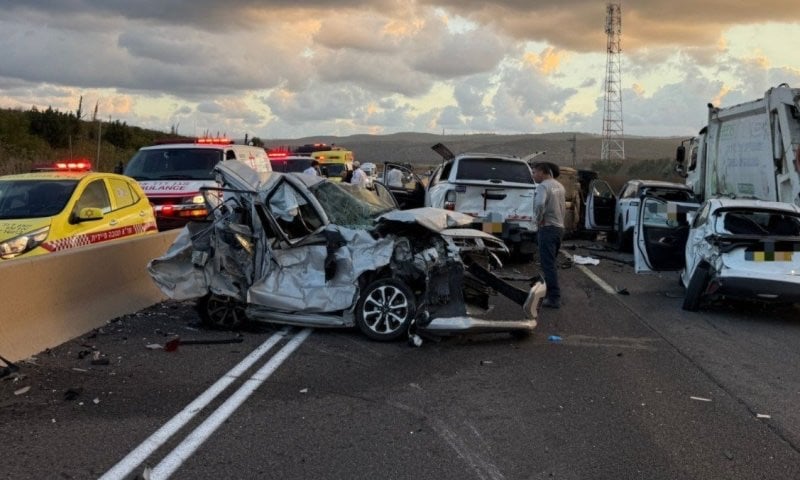 Woman dies and six others hurt in multi-vehicle crash on Coastal Route 2.