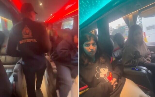 Mali and Liel Yahalomi located on a bus in Argentina by police on August 14, 2026. (Screen capture/Israel Police)