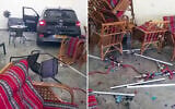 A car is seen inside a cafe in Rahat after crashing into the business, August 8, 2026. (Screenshots/Social media, used in accordance with Clause 27a of the Copyright Law)