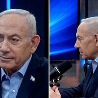 Prime Minister Benjamin Netanyahu discusses an Israeli airstrike in Syria, in a podcast interview, August 19, 2026. (Screenshot via X)