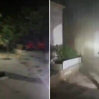 Residents in Khirbet a-Tuba in the West Bank's South Hebron Hills attempt to douse flames after extremist settlers allegedly set fire to several homes and attacked people, August 6, 2026 (Screenshots/Social media; used in accordance with Clause 27a of the Copyright Law)