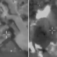 Screen capture from video of an IDF strike on Hezbollah infrastructure in southern Lebanon, August 27, 2026. (IDF)