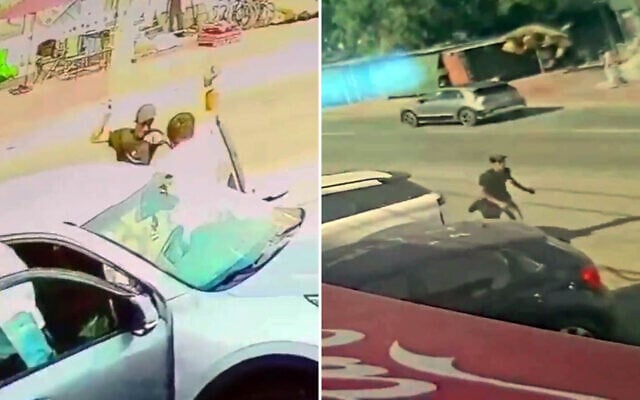 Footage of a stabbing attack in the West Bank on August 23, 2026. (Screen captures/Social media, used in accordance with Clause 27a of the Copyright Law)