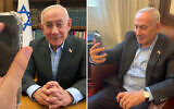 Prime Minister Benjamin Netanyahu speaks on the phone during a campaign video released to social media on August 23, 2026. (Screenshots via Instagram)