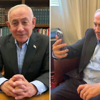 Prime Minister Benjamin Netanyahu speaks on the phone during a campaign video released to social media on August 23, 2026. (Screenshots via Instagram)