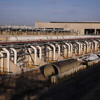 View of the Sorek Desalination Plant, on November 22, 2018. (Isaac Harari/Flash90)