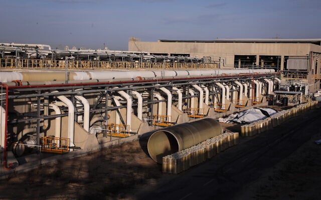 View of the Sorek Desalination Plant, on November 22, 2018. (Isaac Harari/Flash90)
