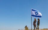 People attend cornerstone-laying ceremony for a new settlement named Doran in the Mount Hebron region of the West Bank, June 16, 2026. (Chaim Goldberg/Flash90)