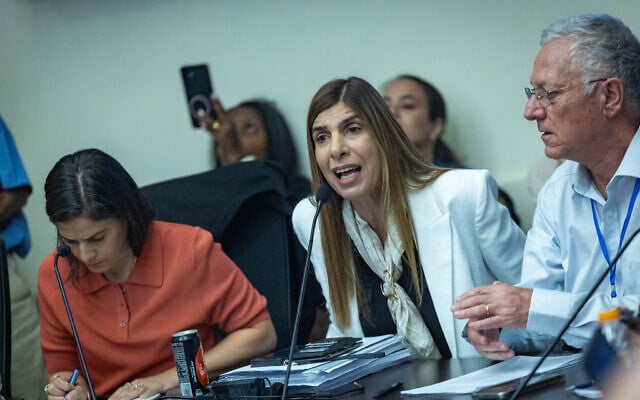 Yisrael Beytenu MK Sharon Nir attends a House Committee meeting at the Knesset in Jerusalem, July 7, 2026. (Yonatan Sindel/Flash90) Yisrael Beytenu MK Sharon Nir attends a House Committee meeting at the Knesset in Jerusalem, July 7, 2026. (Yonatan Sindel/Flash90)