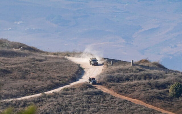 Israeli soldiers are seen inside southern Lebanon as seen from the Israeli side of the border, July 30, 2026. (Ayal Margolin/Flash90)