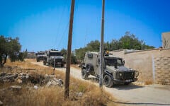Illustrative: Israeli security forces during a raid in the West Bank village of Salem, near Nablus, on August 2, 2026. (Nasser Ishtayeh/Flash90)