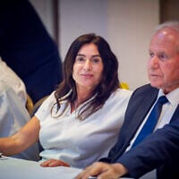 Transportation Minister Miri Regev attends a Likud party conference ahead of the party’s primary elections in the northern city of Haifa, August 4, 2026. (Sharon Leibel/Flash90)