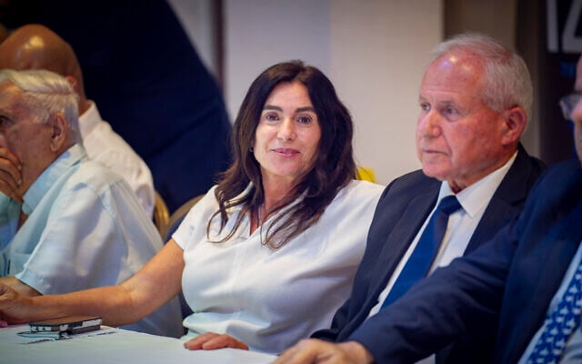 Transportation Minister Miri Regev attends a Likud party conference ahead of the party’s primary elections in the northern city of Haifa, August 4, 2026. (Sharon Leibel/Flash90)