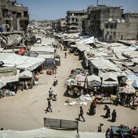 Palestinians in Khan Younis, the southern Gaza Strip, August 12, 2026. (Abed Rahim Khatib/FLASH90)