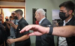 Prime Minister Benjamin Netanyahu at the Etzel Museum in Tel Aviv, following the announcement that the wreck of the Altalena had been located, August 24, 2026. (Avshalom Sassoni/FLASH90)