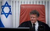 Supreme Court President Isaac Amit  presides over a court hearing, August 26, 2026. (Chaim Goldberg/FLASH90)