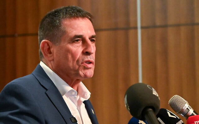 Yoav Segalovitz, at a press conference announcing a joint Knesset run with Ra'am, in Nazareth. August 31, 2026. (Michael Giladi/FLASH90)