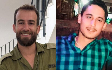 Maj. (res.) Harel Birenstock (left) and Sgt. Maj. (res.) Tamir Vaknin, who were killed in southern Lebanon on August 5, 2026. (Courtesy)