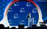 Rep. Randy Fine, a Florida Republican, speaks at the Republican Jewish Coalition's annual summit, August 30, 2026, in Las Vegas, Nevada. (Joseph Strauss/JTA)