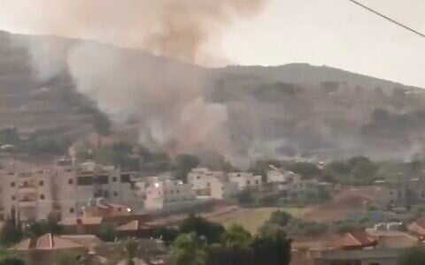 A reported Israeli drone strike hits near Nabatieh, in Lebanon, on August 11, 2026. (X screenshot)