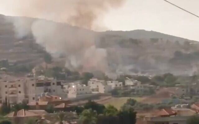 A reported Israeli drone strike hits near Nabatieh, in Lebanon, on August 11, 2026. (X screenshot)