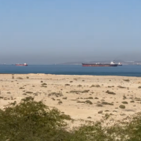 Illustrative: A view of ships in the Straight of Hormuz as seen from Larak Island (YouTube screenshot; used in accordance with Clause 27a of the Copyright Law)