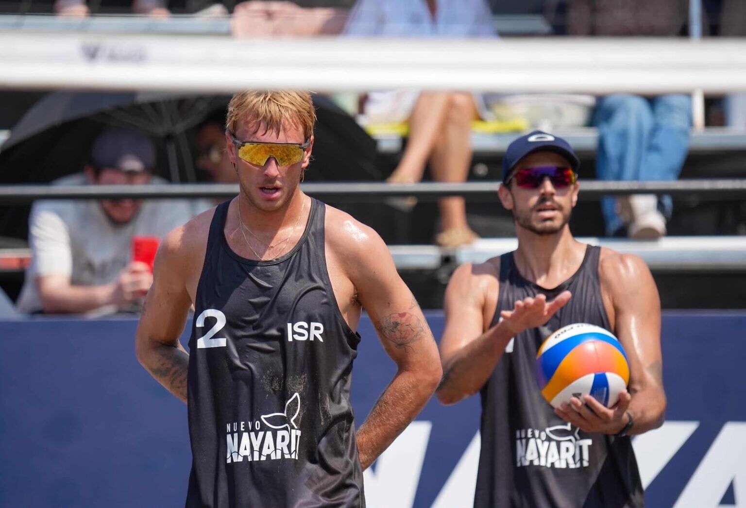 Kevin Cuzmiciov, left, and Eylon Elazar compete at the Nayarit Challenge in Mexico, March 2026. (Courtesy)