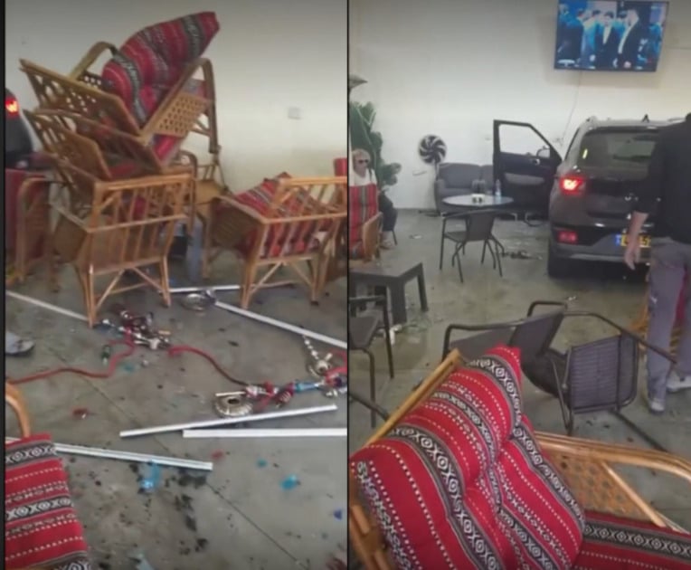 Vehicle Crashes Into Cafe in Rahat, Israel; No Injuries Reported