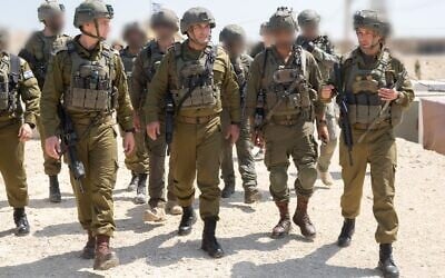 IDF Chief of Staff Lt. Gen. Eyal Zamir (center) is seen in the Gaza Strip, August 5, 2026. (Israel Defense Forces)