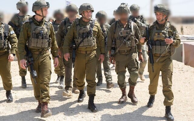 IDF Chief of Staff Lt. Gen. Eyal Zamir (center) is seen in the Gaza Strip, August 5, 2026. (Israel Defense Forces)