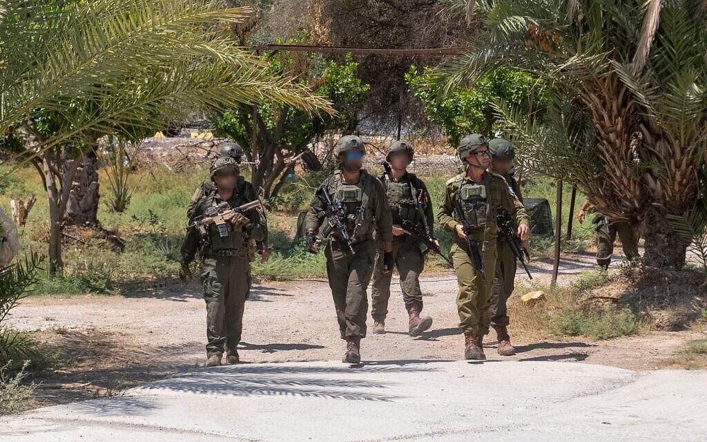 IDF troops conduct scans in the Jordan Valley area of the West Bank following a stabbing attack, August 23, 2026. (Israel Defense Forces) IDF troops conduct scans in the Jordan Valley area of the West Bank following a stabbing attack, August 23, 2026. (Israel Defense Forces)