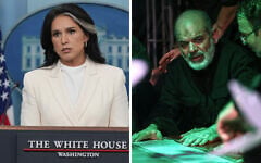 This combo image shows then-director of US National Intelligence Tulsi Gabbard (L) in a White House briefing on July 23, 2025, and Islamic Revolutionary Guard Corps Gen. Ahmad Vahidi im Tehran, Iran, July 2, 2026. (AP Photo/Julia Demaree Nikhinson, Office of the Iranian Supreme Leader via AP)