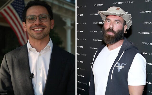 James Fishback (left) and Dan Bilzerian. (YouTube, Randy Shropshire / GETTY IMAGES NORTH AMERICA / Getty Images via AFP)