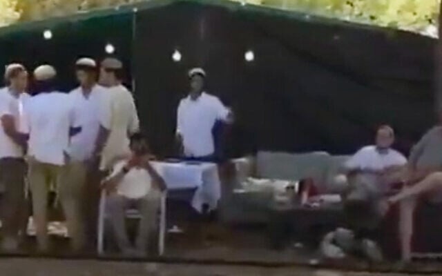 Youths are seen at an encampment set up on land under the jurisdiction of Majd al-Krum in the Galilee on September 13, 2026. (Screen capture: X, used in accordance with Clause 27a of the Copyright Law)