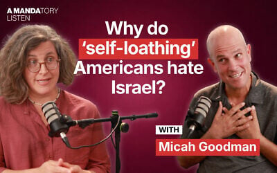 Author and public intellectual Dr. Micah Goodman joins ToI deputy editor Amanda Borschel-Dan on this week's A Mandatory Listen. (ToI) Author and public intellectual Dr. Micah Goodman joins ToI deputy editor Amanda Borschel-Dan on this week's A Mandatory Listen. (ToI)