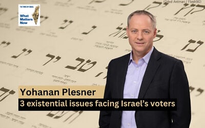President of the Israel Democracy Institute Yohanan Plesner joins host Amanda Borschel-Dan for this week's What Matters Now podcast. (Oded Antman / Flash90) President of the Israel Democracy Institute Yohanan Plesner joins host Amanda Borschel-Dan for this week's What Matters Now podcast. (Oded Antman / Flash90)