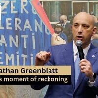 CEO of the Anti-Defamation League Jonathan Greenblatt joins host Amanda Borschel-Dan for this week's What Matters Now podcast. (courtesy/AP)
