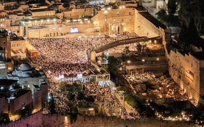 A drone view of people attending Selichot prayers before Yom Kippur, in which Jews offer repentance and ask God to forgive their sins, at the Western Wall in Jerusalem’s Old City, early on September 18, 2026. (Ilan Rosenberg/Reuters) A drone view of people attending Selichot prayers before Yom Kippur, in which Jews offer repentance and ask God to forgive their sins, at the Western Wall in Jerusalem’s Old City, early on September 18, 2026. (Ilan Rosenberg/Reuters)